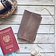 Order Leather Passport Cover Skin Brown. Mox workshop. Livemaster. . Passport cover Фото №3