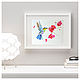 Flower bird painting watercolor, Pictures, Moscow,  Фото №1
