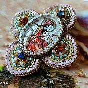Украшения handmade. Livemaster - original item Radha Pendant Brooch with Krishna Embroidery. Handmade.