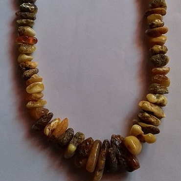 Украшения ручной работы. Ярмарка Мастеров - ручная работа Бусы и браслет из натурального дикого янтаря.. Handmade.