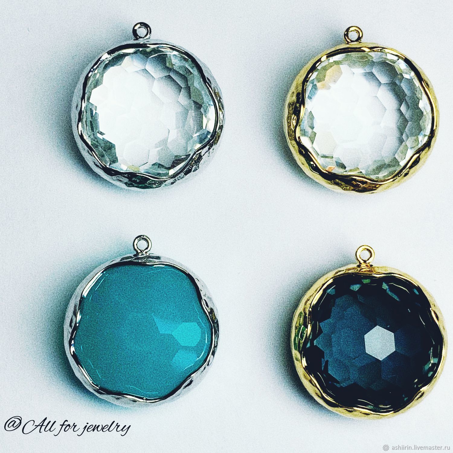Pendant with faceted jewelry glass UNDER-004 (4 colors) South Korea, Pendants, St. Petersburg,  Фото №1