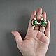 Stud earrings with green stone, Byzantine earrings with jadeite. Stud earrings. Nibelung Design Beadwork. Online shopping on My Livemaster.  Фото №2