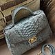 Очень красивая серая сумка из кожи питона. Классическая сумка. Chic bags. Ярмарка Мастеров.  Фото №4