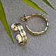 Elegant poussette earrings with Colombian emeralds in 585 yellow gold, Stud earrings, Ekaterinburg,  Фото №1