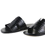 Обувь ручной работы handmade. Livemaster - original item Men`s slippers made of genuine crocodile leather, custom made!. Handmade.