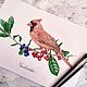 Bird watercolor red cardinal, Pictures, Krasnodar,  Фото №1