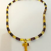 Украшения handmade. Livemaster - original item Natural amber choker with a cross. Handmade.