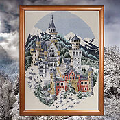 Картины и панно handmade. Livemaster - original item Hand Cross Stitch painting Bavarian Castle. Handmade.
