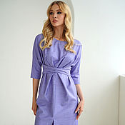 Одежда handmade. Livemaster - original item A silhouette dress made of Lavender wool, woolen in the office fitted. Handmade.