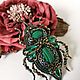 Brooch-pin:' Malachite beetle ', Brooches, Moscow,  Фото №1