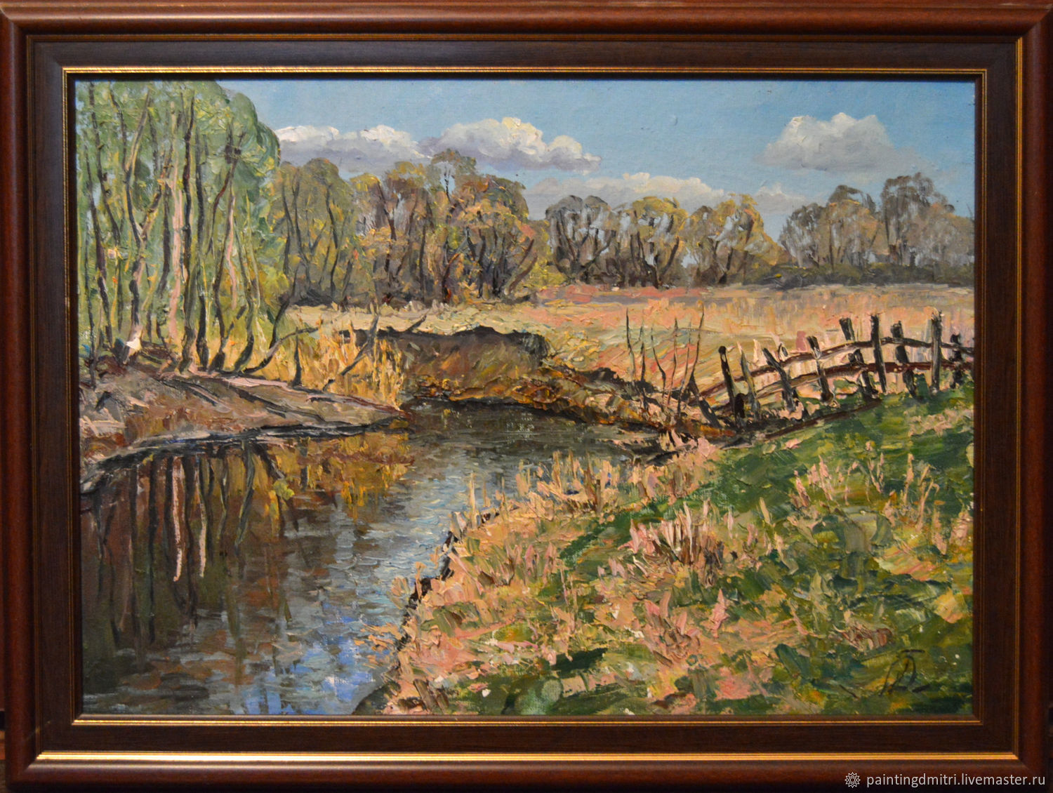 Шабардин Андрей картина плывут по реке осенью