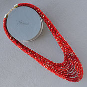 Украшения handmade. Livemaster - original item Red bow - beaded necklace. Handmade.
