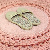 Для дома и интерьера handmade. Livemaster - original item Carpets: round mat knitted with fur Marshmallow-2. Handmade.