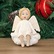 Сувениры и подарки handmade. Livemaster - original item Cotton Christmas tree collectible toy. Christmas angel.. Handmade.