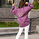 NATALINI Льняная Рубашка  oversize с вышивкой Мандала фиолет меланж. Блузки. NATALINI. Ярмарка Мастеров.  Фото №8