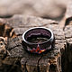 Heart Beat Black Wood and Epoxy Resin Ring. Rings. greenwood44. My Livemaster. Фото №4