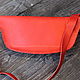 Красная сумка на пояс из натуральной кожи. Поясная сумка. Leather Fish Crafts - Изделия из кожи. Ярмарка Мастеров.  Фото №4
