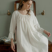 Одежда handmade. Livemaster - original item Jane Air nightgown made of silk cambric milky color. Handmade.