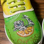 Обувь ручной работы handmade. Livemaster - original item Sneakers: Hand-painted Citrus theme. Handmade.