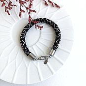 Украшения handmade. Livemaster - original item Bracelet Harness Black Silver Curl. Handmade.