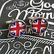 Cufflinks silver plated British flag (large), Cuff Links, Moscow,  Фото №1