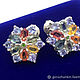 Order Poussettes 'Snowflakes' silver sapphire. Urbanstyle. Livemaster. . Stud earrings Фото №3