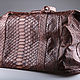 Спортивная сумка из кожи питона IMP0581VK. Спортивная сумка. CrocShop товары из экзотической кожи. Ярмарка Мастеров.  Фото №4