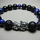 Order Bracelet with lapis lazuli, lava and agate with piao ' Wealth'. Beautiful gifts for the good people (Alura-lights). Livemaster. . Bead bracelet Фото №3