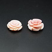 Материалы для творчества handmade. Livemaster - original item Mother of pearl carved white-pink rose. Handmade.