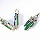 EARRINGS ' 3 stripes'. Malachite and mother of pearl. Earrings on order. Earrings. ARIEL - MOSAIC. My Livemaster. Фото №6