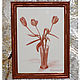 Картина "Три тюльпана", рисунок коричневый. Картины. Юлия Рустамьян (Julrust). Ярмарка Мастеров.  Фото №4