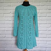 Одежда handmade. Livemaster - original item Knitted alpaca dress with cotton. Handmade.
