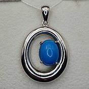 Украшения handmade. Livemaster - original item Silver pendant with natural turquoise 12h9 mm. Handmade.