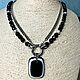 Колье из оникса с цепочкой. Комплекты украшений. Elena Moonlight Jewelry. Интернет-магазин Ярмарка Мастеров.  Фото №2