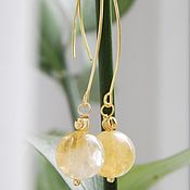 Украшения handmade. Livemaster - original item Earrings Golden citrine. Handmade.