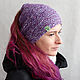A warm headband from cannabis, purple. Bandage. Hemp bags and yarn | Alyona Larina (hempforlife). Online shopping on My Livemaster.  Фото №2