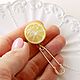 Order 'Sunny Lemon ' pin brooch mini. Country Cottage. Livemaster. . Stick pin Фото №3