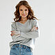Jersey de punto Sueño con plumas, Jersey gris viscosa con Lurex. Jumpers. mozaika-rus. Интернет-магазин Ярмарка Мастеров.  Фото №2