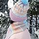 Order Set of accessories Pastel hat, mittens, scarf, merino, alpaca. SIBERIA COOL (knitting & painting) (Siberia-Cool). Livemaster. . Headwear Sets Фото №3