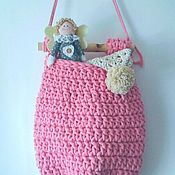 Для дома и интерьера handmade. Livemaster - original item The basket is crocheted from a pink cord. Handmade.