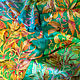 Batik scarf ' Magic forest. Autumn ' painting on silk, Scarves, Varna,  Фото №1