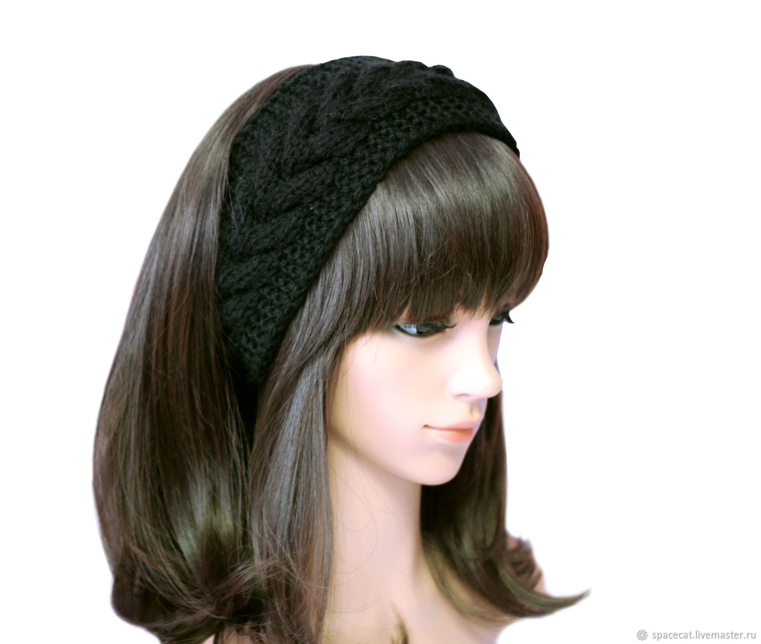 Повязка на голову с косой, вязаная на волосы Какао в интернет-магазине ...