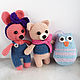 Soft toy set. Knitted miracle, Stuffed Toys, Omsk,  Фото №1
