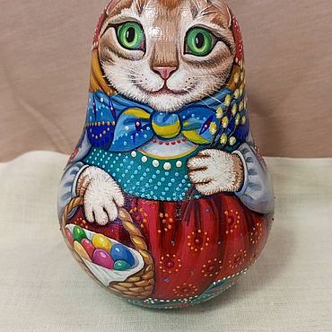 Русский стиль ручной работы. Ярмарка Мастеров - ручная работа Неваляшка -кошка с вербой.. Handmade.
