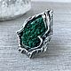 Крупное кольцо с плисовым малахитом '' Капелиум''. Кольца. Shahinian Jewelry. Ярмарка Мастеров.  Фото №4