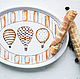 History of Aeronautics retro beige. Handmade plate, ceramics, Plates, Zhukovsky,  Фото №1