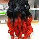 Order Hair for dolls is natural (Ombre Black/Red). Hair and everything for dolls. Livemaster. . Doll hair Фото №3