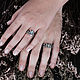 Комплект из трех свадебных колец с  лунным камнем "Сома". Обручальные кольца. BlackTree (InSilver). Интернет-магазин Ярмарка Мастеров.  Фото №2