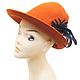 Bright hat made of 100% orange wool. Italy, Vintage hats, Nelidovo,  Фото №1