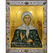 Картины и панно handmade. Livemaster - original item Icon of the Holy Blessed Matron of Moscow. Handmade.